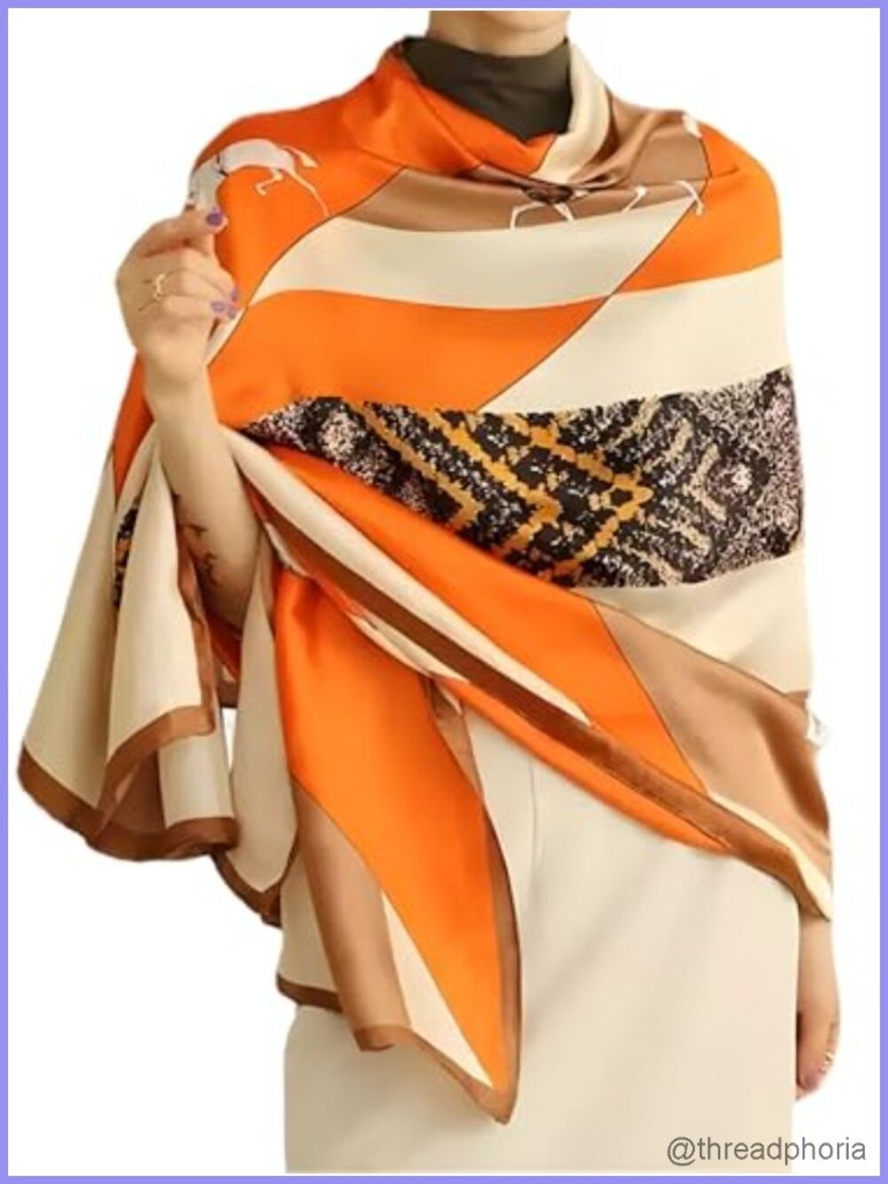 Large Silky Shawl Scarf for Women Lightweight Wrap Headscarf Sun Protection Long
